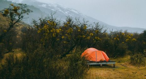 Toile de tente en pleine nature